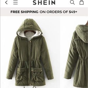 SHEIN brand dark green warm coat in large